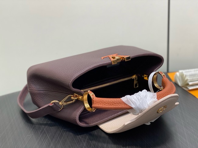 Louis Vuitton Capucines BB M12345 Chocolate & Quartz & Tan