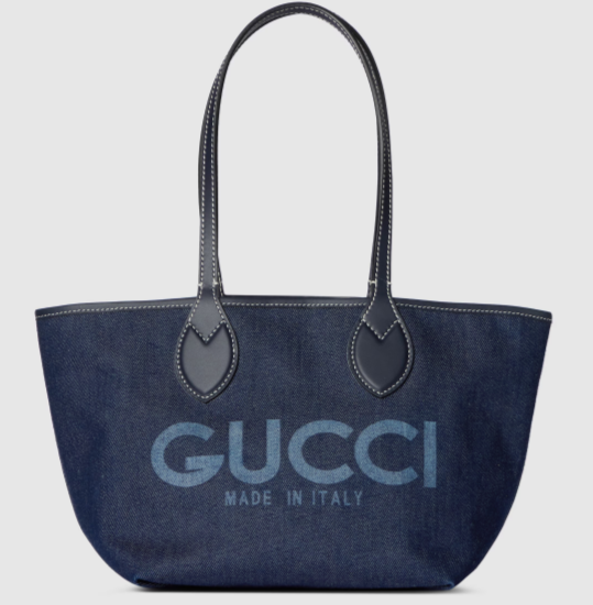 GUCCI TOTISSIMA SMALL REVERSIBLE TOTE 820496 Dark blue denim