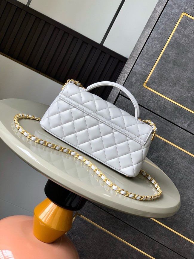 Chanel MINI FLAP BAG WITH TOP HANDLE AS5354 light gray