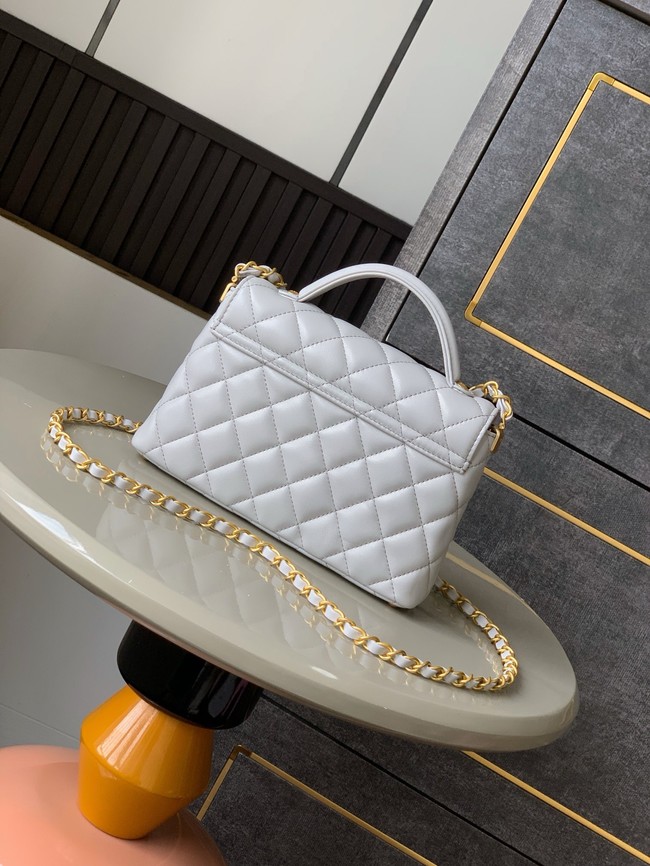 Chanel SMALL FLAP BAG WITH TOP HANDLE AS5356 light gray