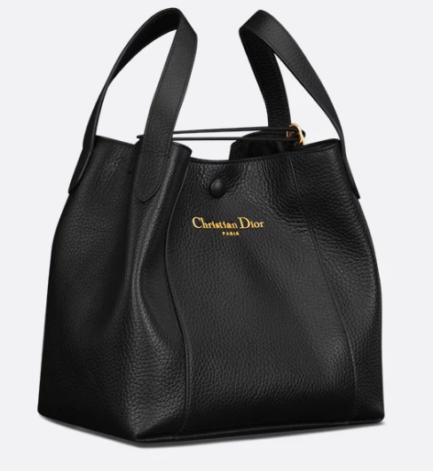 Dior Medium Signature Bucket Bag Grained Calfskin M2841USKU black