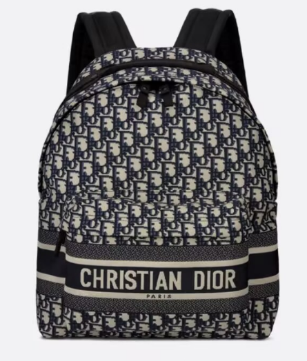 Dior Travel Backpack Blue Dior Oblique Jacquard M6104STZQ
