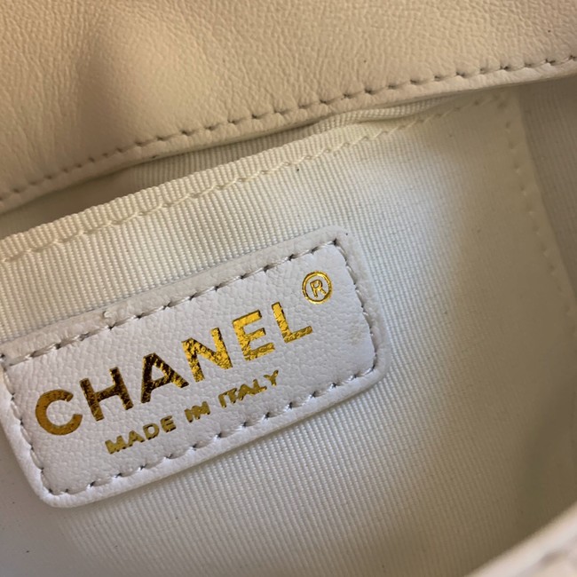 Chanel MINI CLASSIC HANDBAG Lambskin AS1436 white