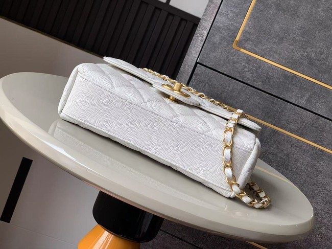 Chanel Grained Calfskin Shoulder Bag AS5330 white
