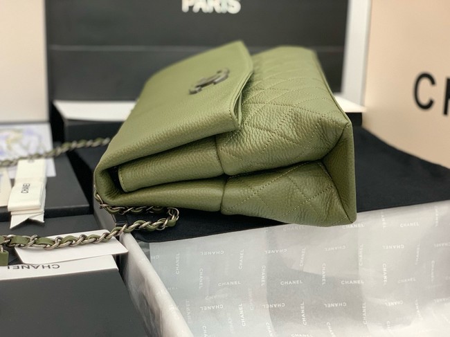 Chanel Grained Calfskin Shoulder Bag AS8095 green