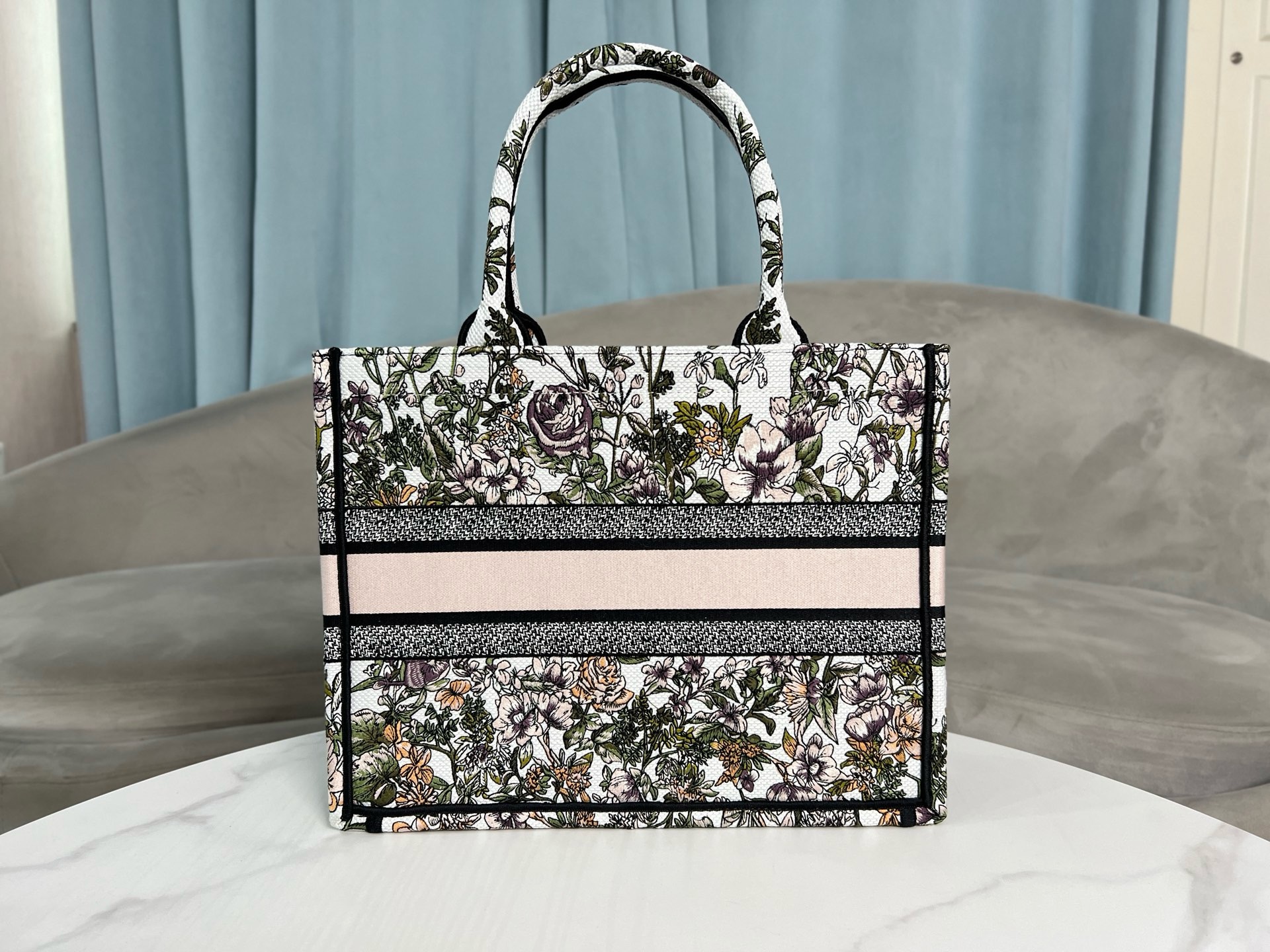 Medium Dior Book Tote Pink Multicolor D-Floral Embroidery M1296ZECZ