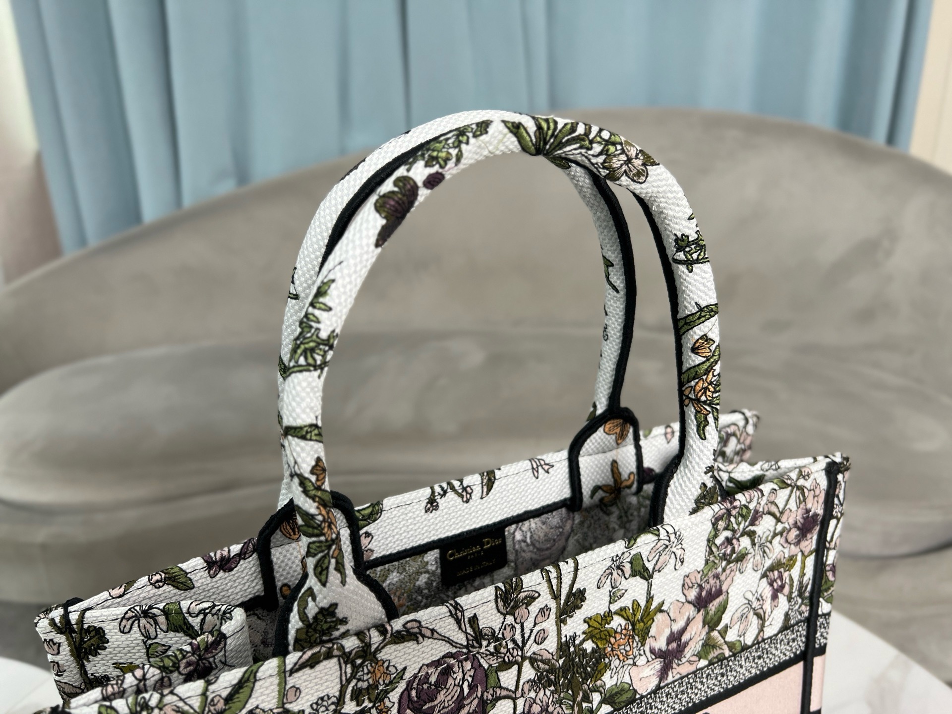 Medium Dior Book Tote Pink Multicolor D-Floral Embroidery M1296ZECZ