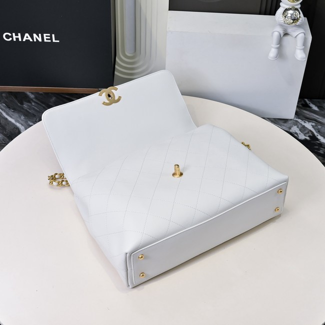 Chanel MAXI FLAP BAG WITH TOP HANDLE AS5543 WHITE
