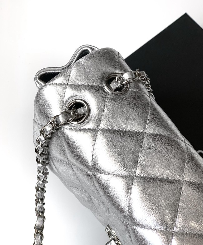 Chanel CLASSIC Original Lambskin 11.12 HANDBAG AS6565 Silver