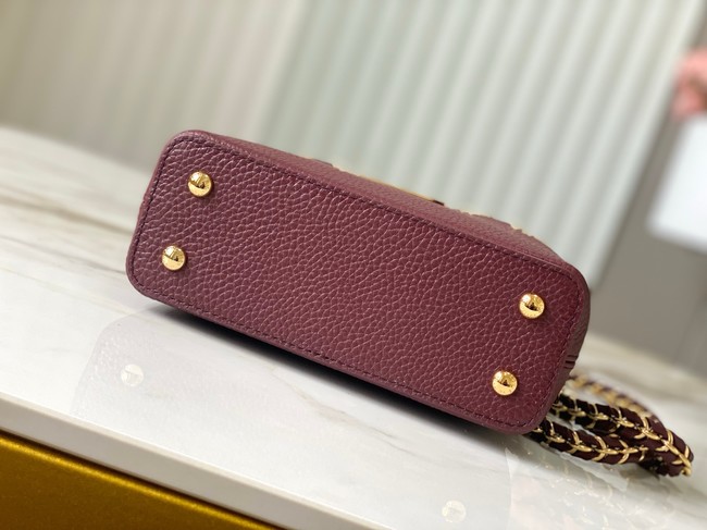 Louis Vuitton Capucines BB M48865 burgundy&Crystal