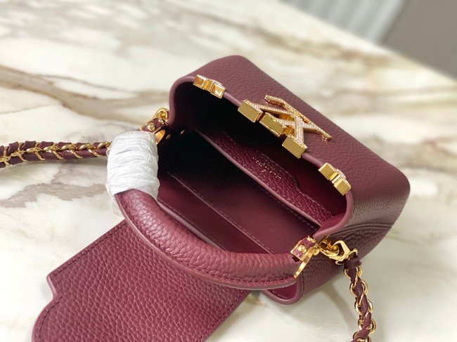 Louis Vuitton Capucines nano M24583 burgundy&Crystal