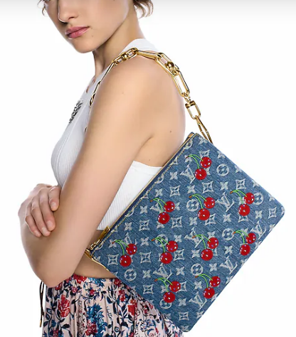 Louis Vuitton NEW LV x TM Coussin PM M14978 Monogram cherry denim Louis Vuitton NEW LV x TM Coussin PM M14978 Monogram cherry denim