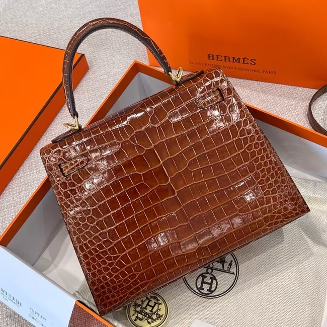 Hermes Kelly Shoulder Bags Nile crocodile leather KL3598-11