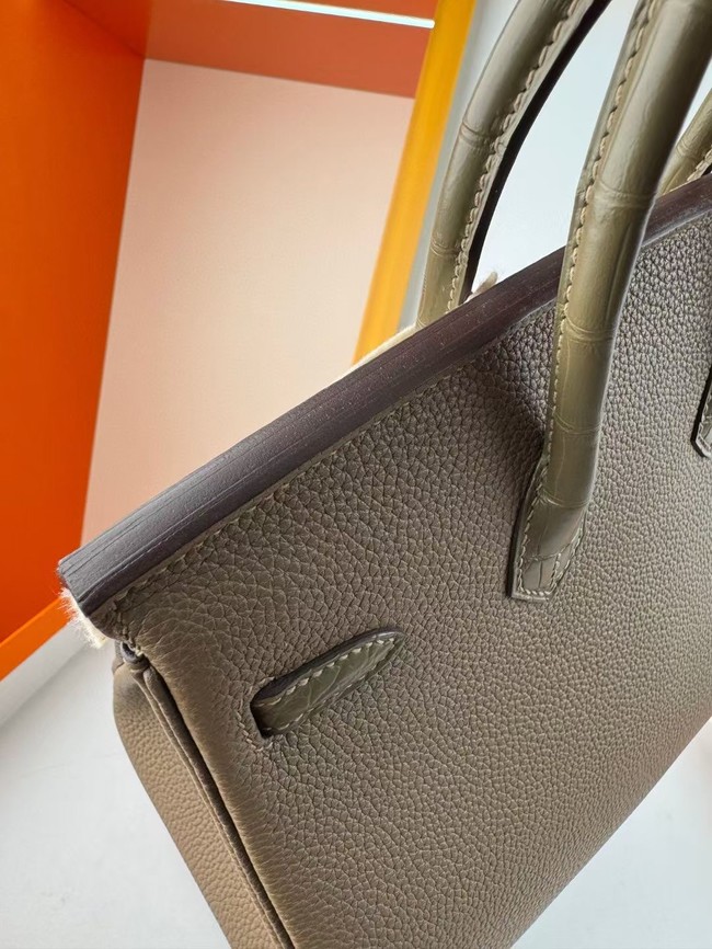 Hermes Birkin Bag Leather Nile crocodile&togo HBK2530-2