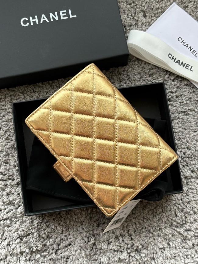 Chanel Passport Holder Lambskin 96066 gold