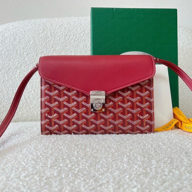 Goyard Calfskin Leather Shoulder Bag 55698 red