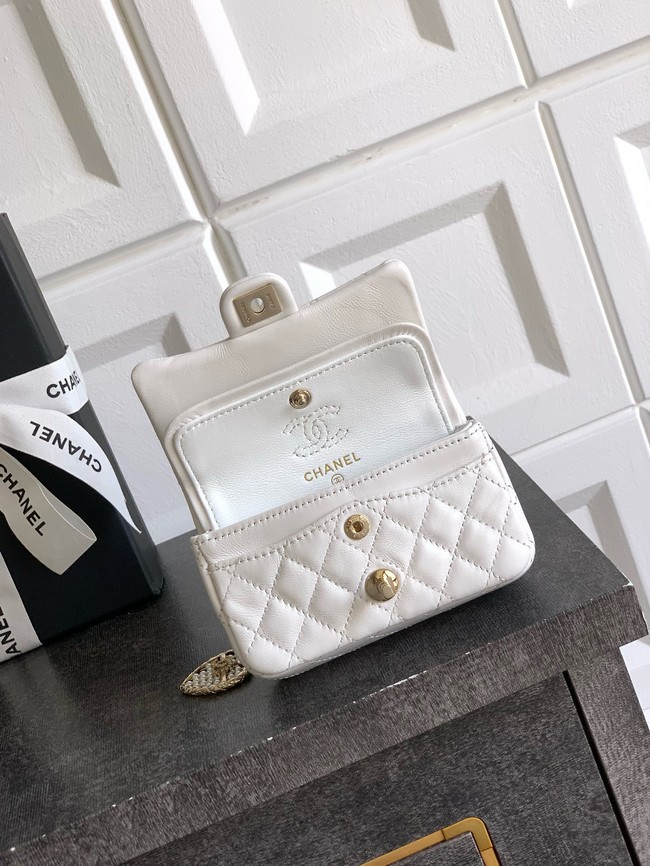 Chanel Classic Mini Bag with hook AP4760 white
