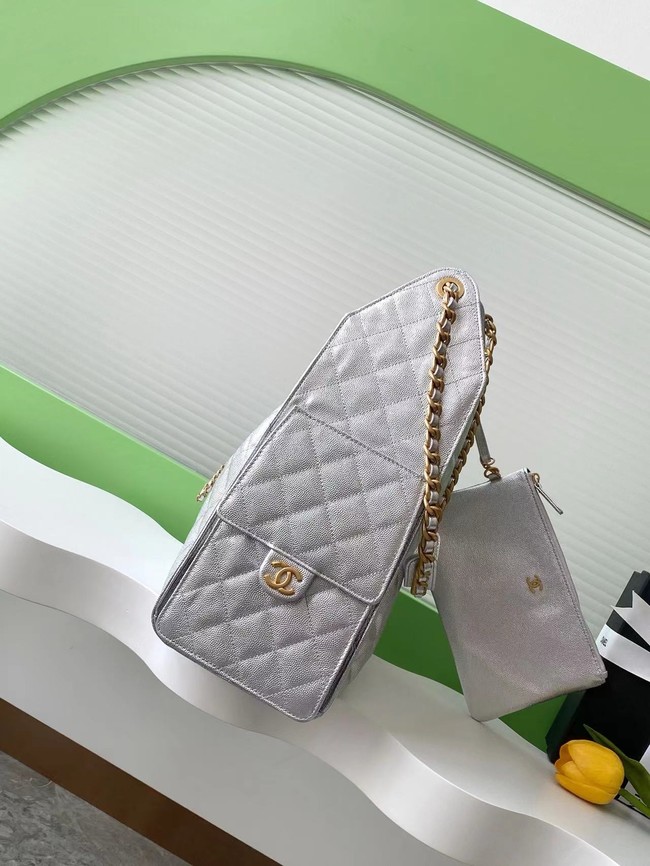 Chanel Grained Calfskin HOBO BAG AS5311 Silver