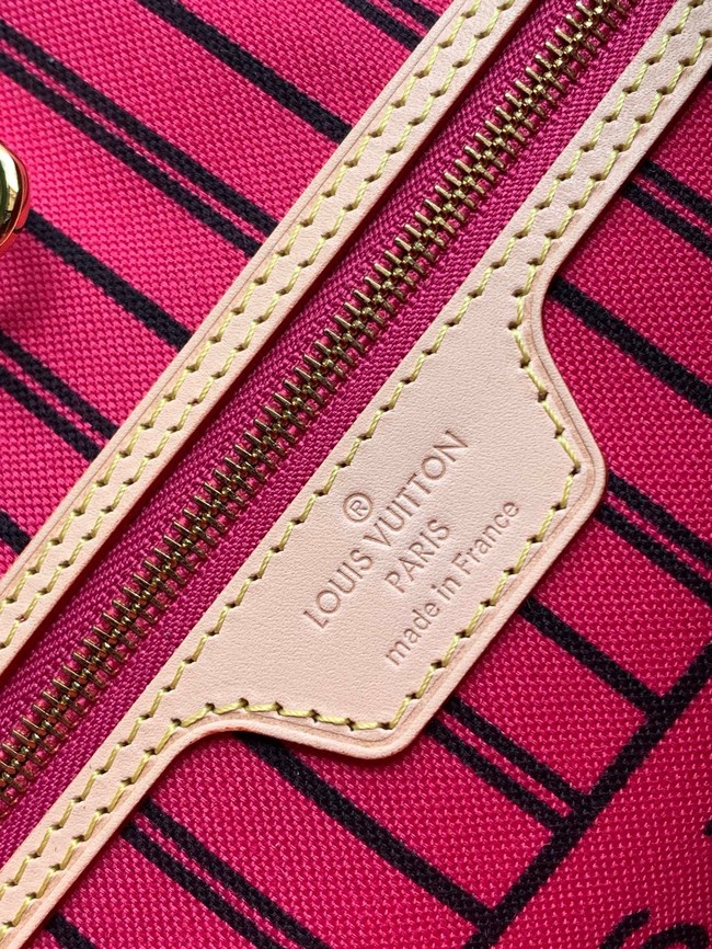 Louis Vuitton Neverfull Bandouliere Inside Out MM M12257 Monogram&Rose Pondichery