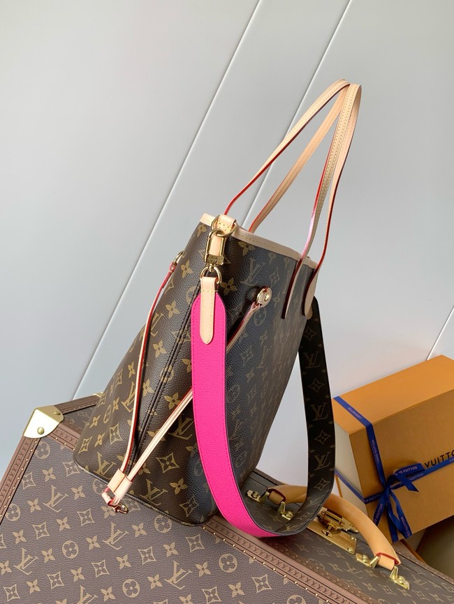 Louis Vuitton Neverfull Bandouliere Inside Out MM M12257 Monogram&Rose Pondichery