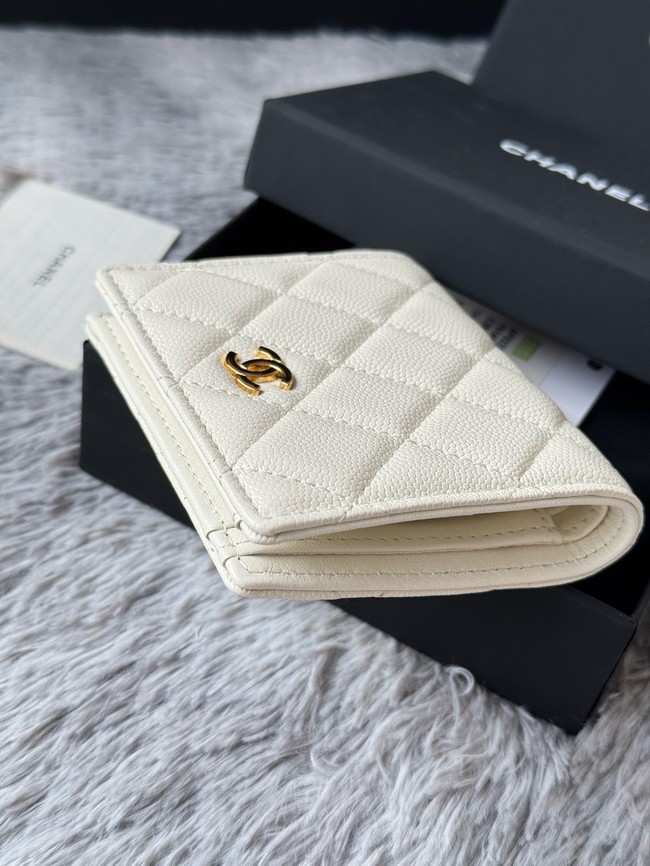 Chanel Leather Wallet A84058 white