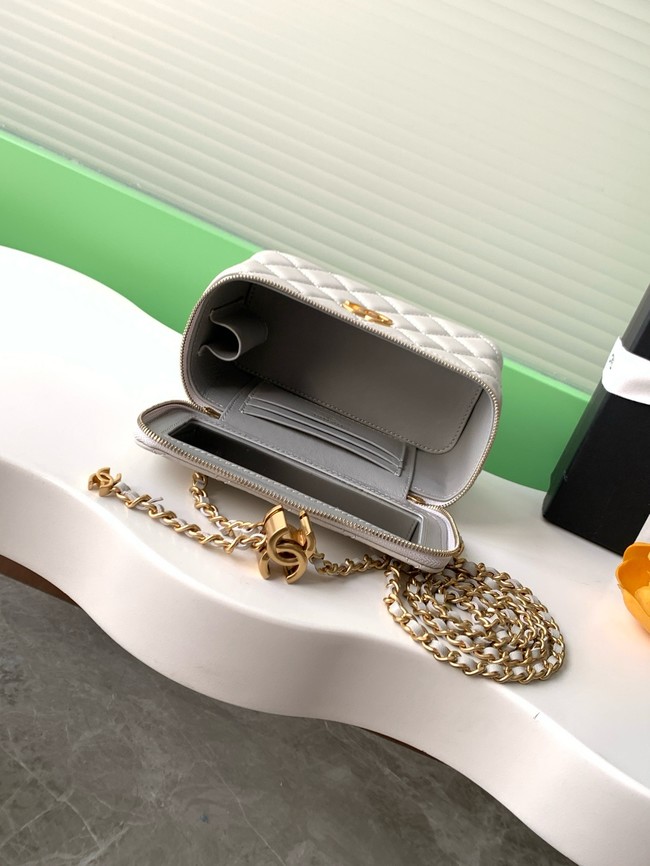 CHANEL Lambskin Vanity with Chain AP3940 Light Grey