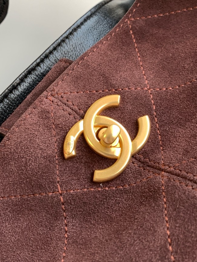 CHANEL Shopping Bag AS5434 black&burgundy