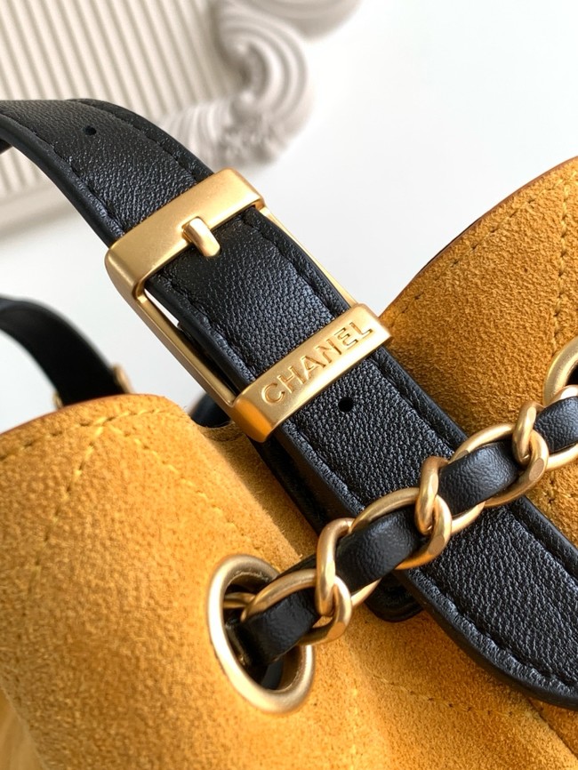 CHANEL Shopping Bag AS5434 black&yellow