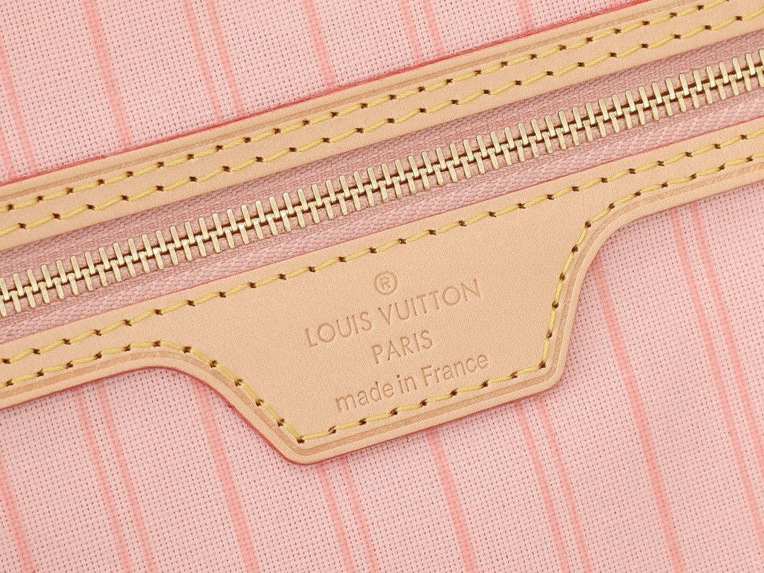 Louis Vuitton Damier Ebene Original NEVERFULL MM N40601 White&Pink Louis Vuitton Damier Ebene Original NEVERFULL MM N40601 White&Pink