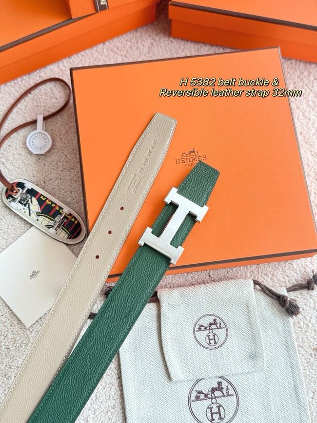 Hermes Epsom calfskin double-sided leather belt 66003