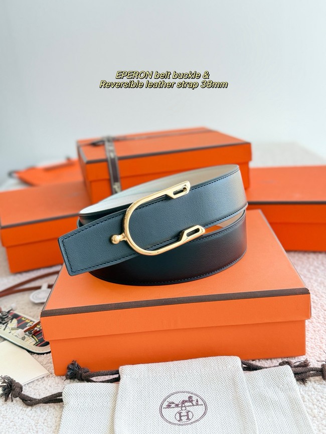 Hermes Swift calfskin double-sided leather belt 66017