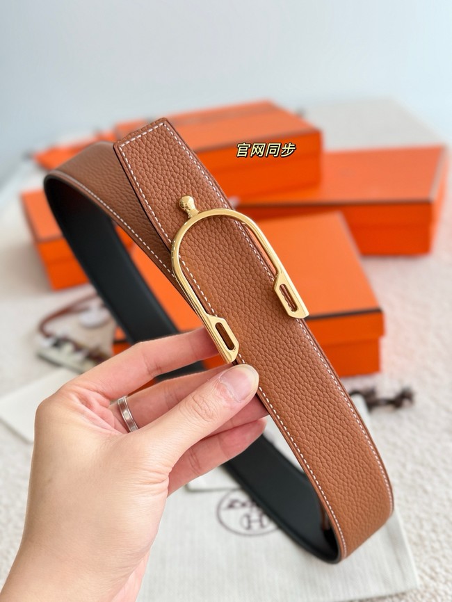 Hermes Swift calfskin double-sided leather belt 66020