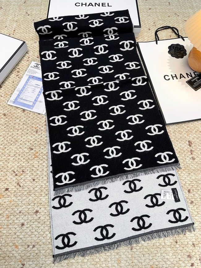Chanel pattern cashmere scarf XT272