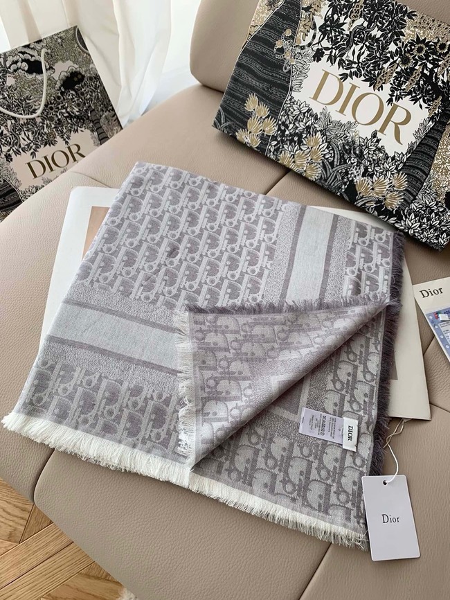 Dior Oblique Shawl Rosewood Pink Cashmere and Silk Jacquard KY078