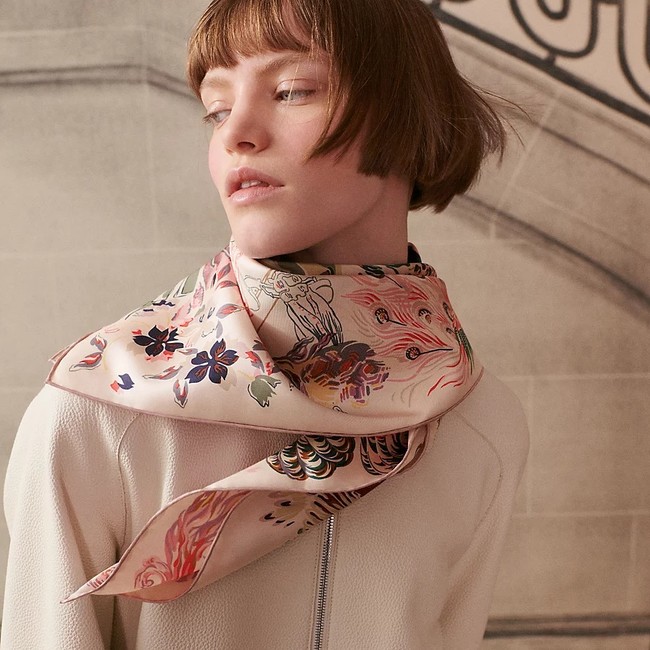 Hermes Shawl Cashmere and Silk Jacquard KY095