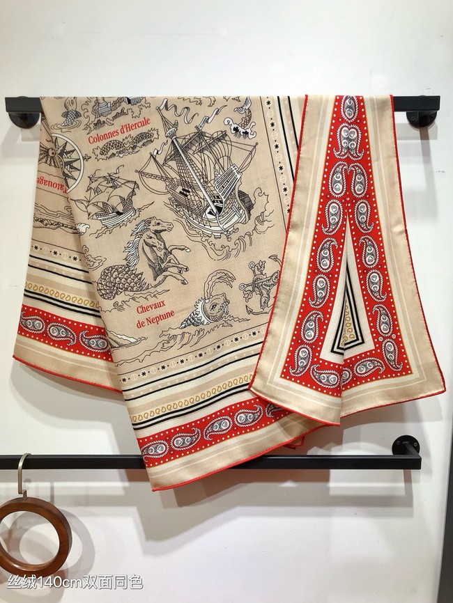 Hermes Shawl Cashmere and Silk Jacquard KY130