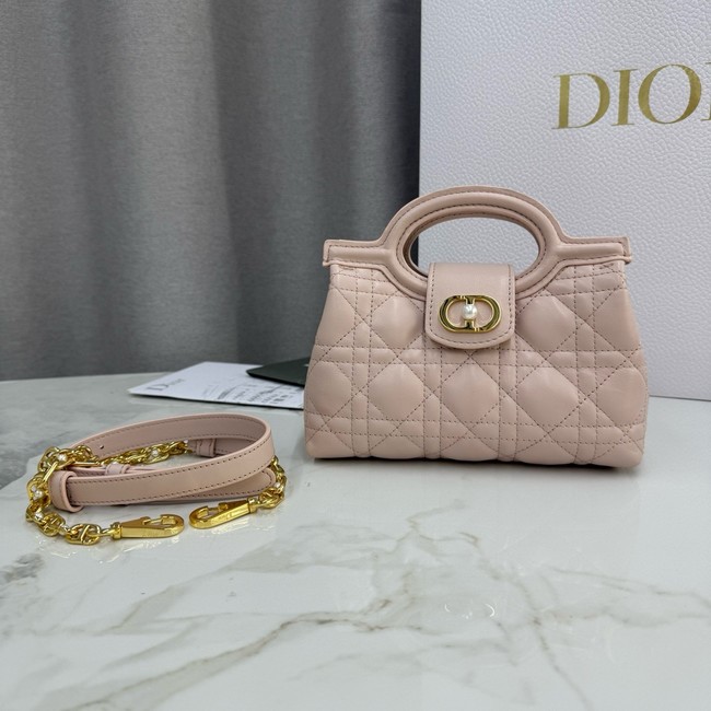 Dior Jolie Top Handle Mini Bag Cannage Lambskin S3123UN pink