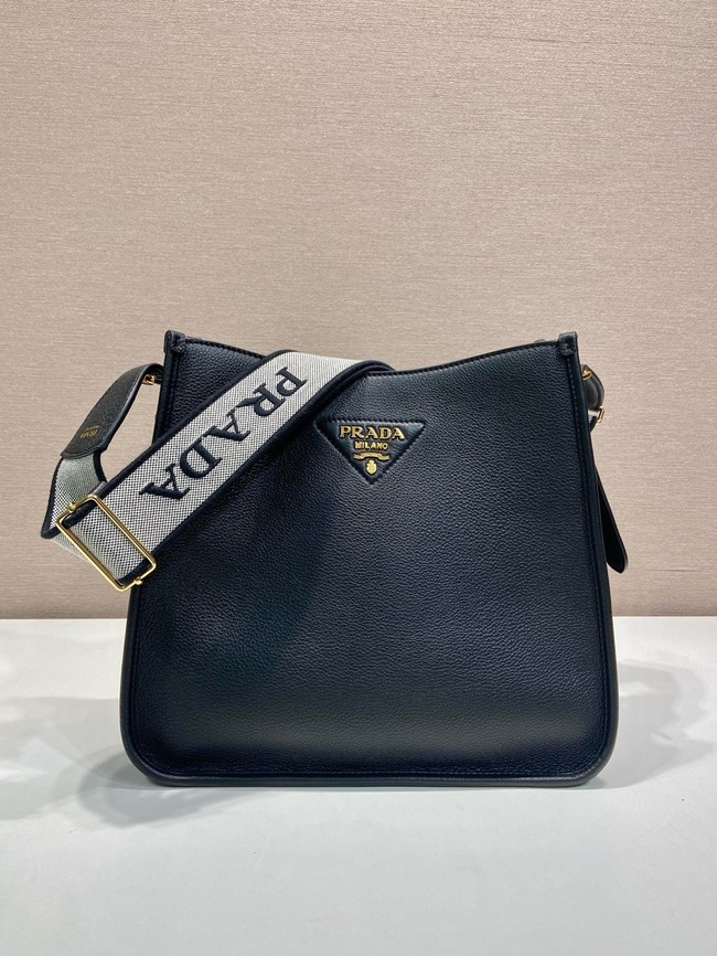 Prada Leather bag with shoulder strap 1BC073 black