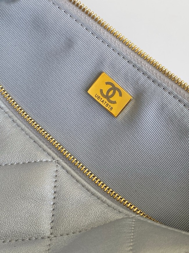 CHANEL Small Bowling Bag Lambskin AS5791 Silver