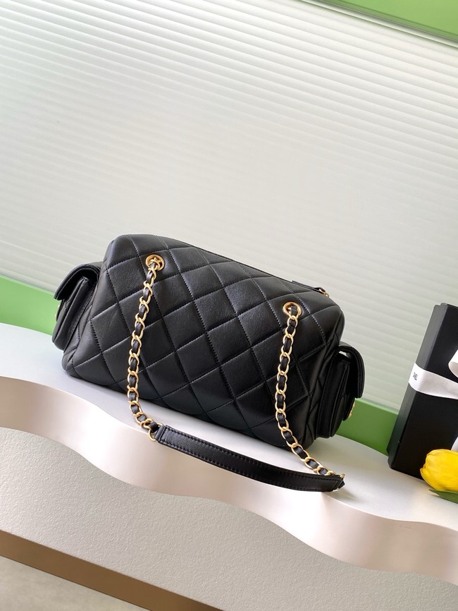 CHANEL Small Bowling Bag Lambskin AS5791 black