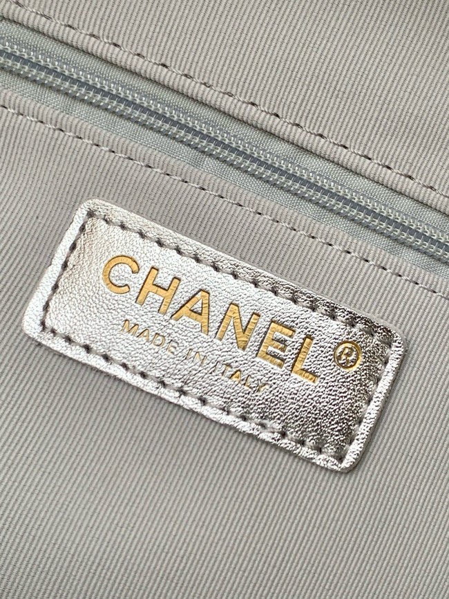 Chanel Backpack Calfskin & Gold Metal AS5793 Silver
