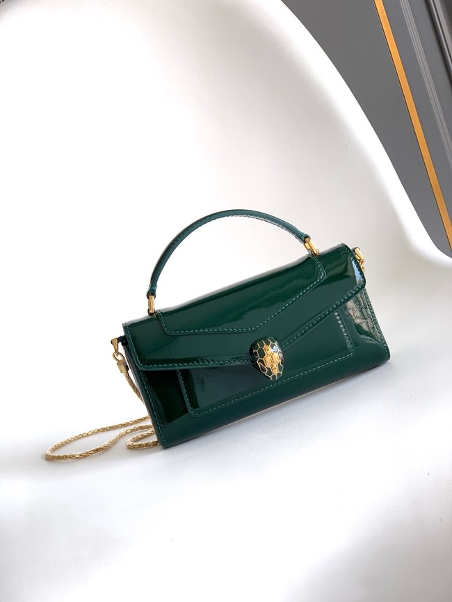 Bvlgari Serpenti Forever leather crossbody bag 289688 Dark green
