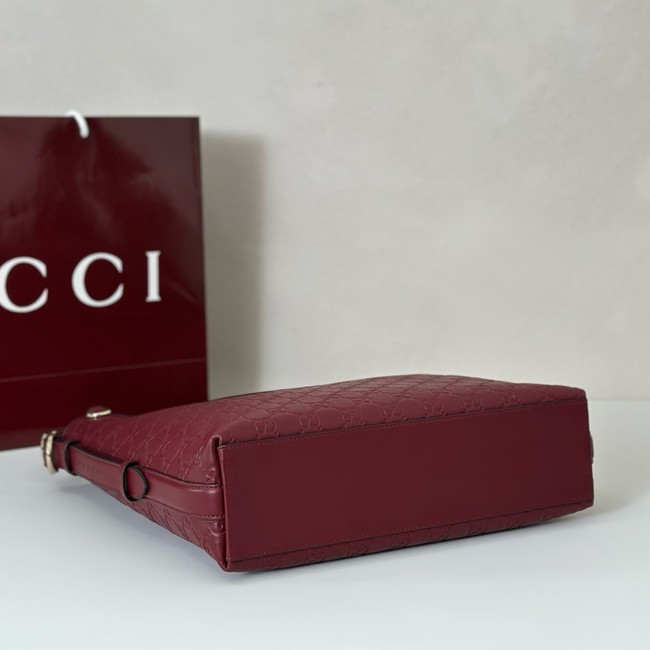 Gucci GG Emblem medium shoulder bag 847452 Rosso Ancora red