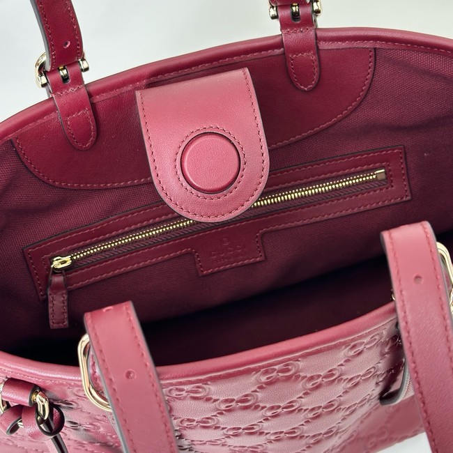 Gucci GG Emblem medium tote bag 847456 Rosso Ancora red