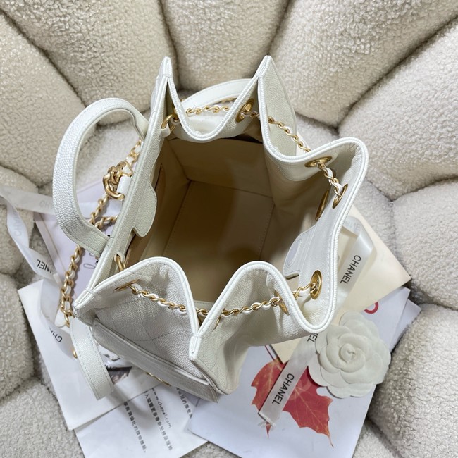 CHANEL 25 Medium Backpack AS5600 white