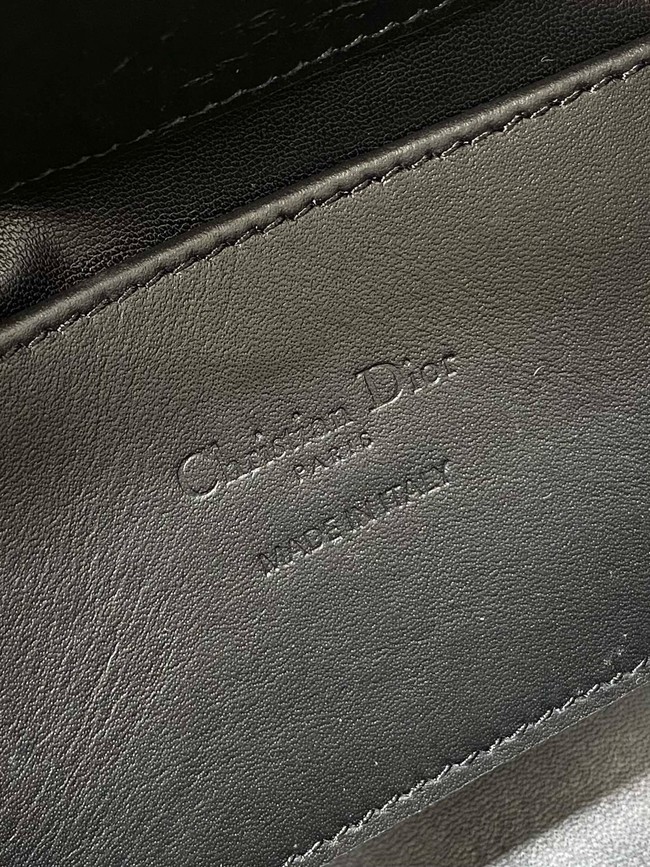 Dior Toujours Vertical Nano Tote Bag Macrocannage Calfskin S6100 black & Silver