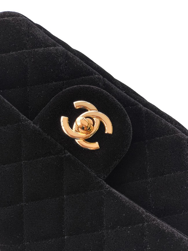 Chanel Mini Classic Handbag velvet AS1786 black