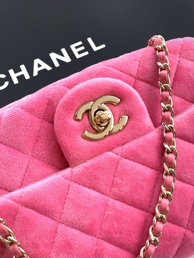 Chanel Mini Classic Handbag velvet AS1786 pink