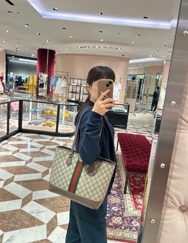 Gucci Ophidia small tote bag 836849 dark brown