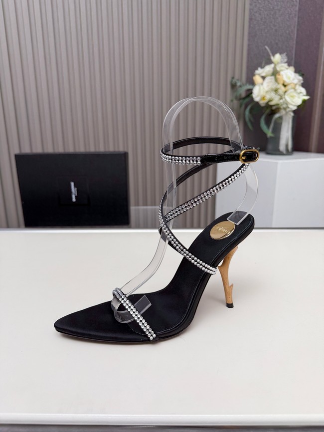 Saint Laurent sandals in Calfskin & and rhinestones 27109-8
